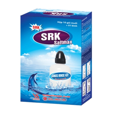 Hộp SRK Saltmax gồm 1 bình rửa 240 ml + 10 gói muối