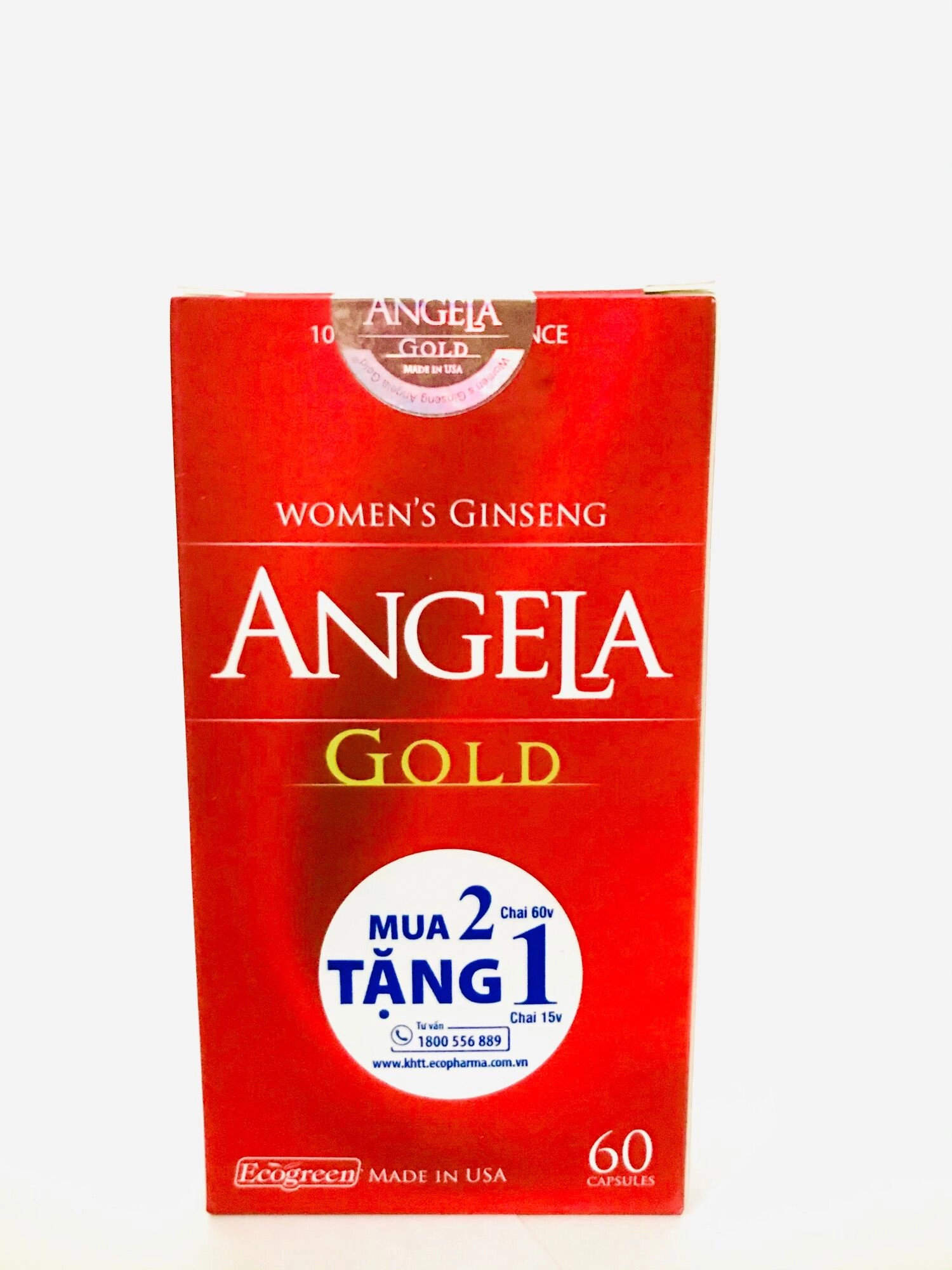 Viên uống cân bằng nội tiết tố nữ, giúp đẹp da Sâm Angela Gold hộp 1 lọ 60 viên