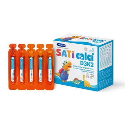 Thực phẩm bảo vệ sức khoẻ Saticalci D3K2 hộp 4 vỉ × 5 ống 10ml