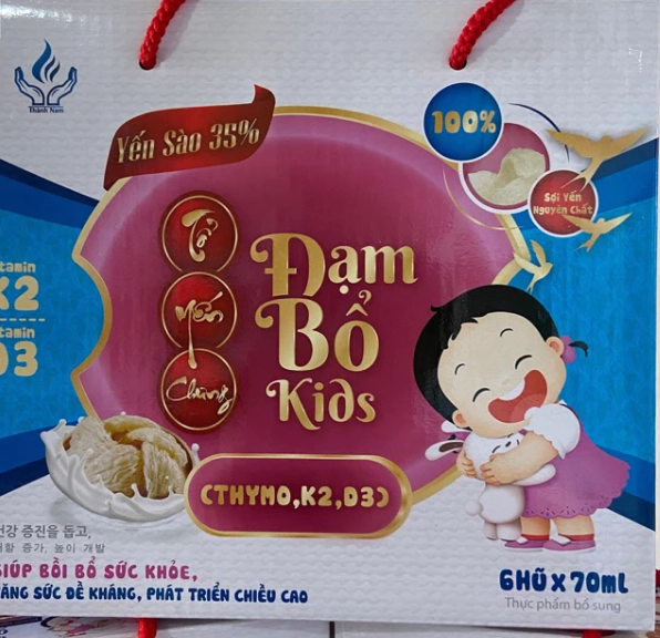 Yến sào 35% Đạm bổ kid (Chymo, K2, D3) hộp 6 hũ 70ml