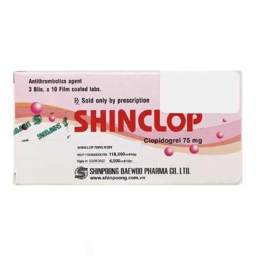 Thuốc tim mạch Shinclop 75mg hộp 3 vỉ x 10 viên