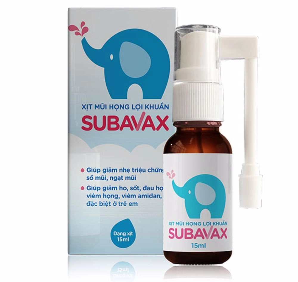 Dung dịch xịt mũi họng lợi khuẩn Subavax (xanh) hộp 1 chai 10ml