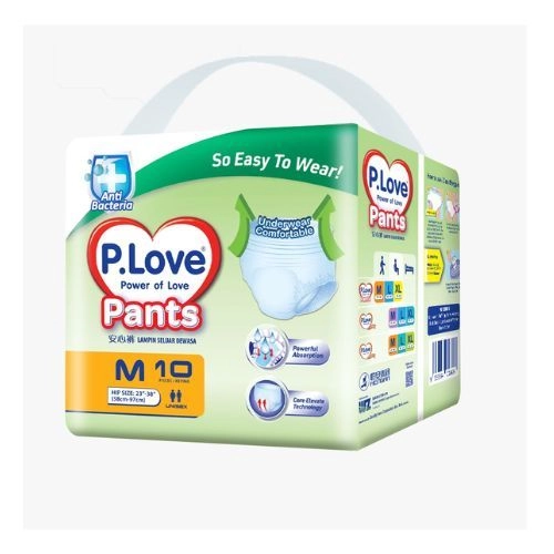 Tã quần người lớn P.Love size M ( vòng bụng 58-97cm) gói 10 miếng