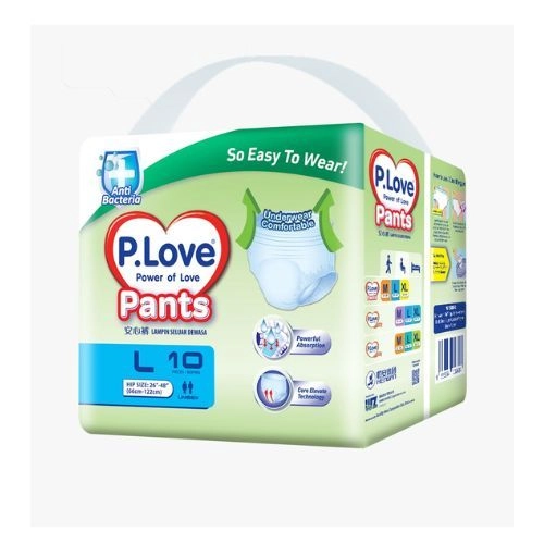 Tã quần người lớn  P.Love size L ( vòng bụng 81-112 cm) gói 10 miếng