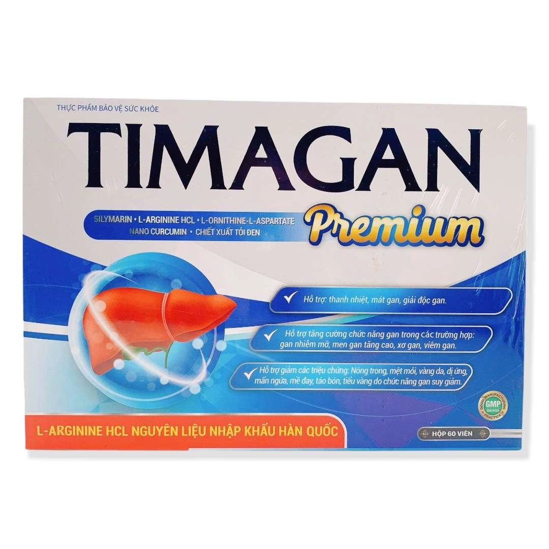 Hỗ trợ thanh nhiệt mát gan TIMAGAN Premium hộp 60 viên