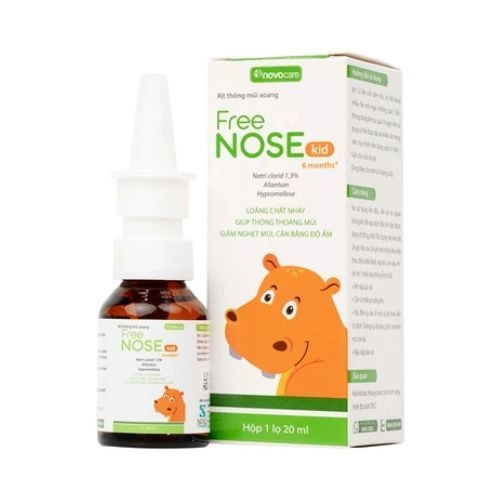Dung dịch vệ sinh mũi, xoang làm loãng chất nhày, giảm nghẹt mũi Free Nose Kid 6 Month+ Novocare hộp 1 lọ 20ml