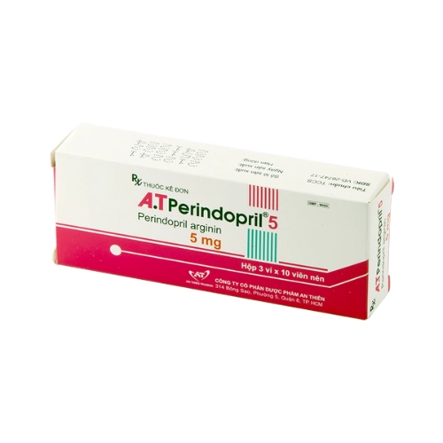 Thuốc trị tăng huyết áp A.T Perindopril 5 hộp 3 vỉ x 10 viên nén
