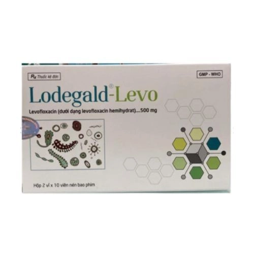 Thuốc kháng sinh Lodegaid-Levo hộp 2 vỉ x 10 viên nén bao phim
