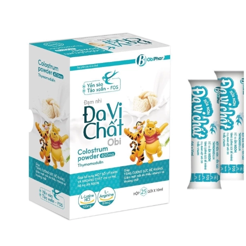 Bổ sung vitamin và khoáng chất hỗ trợ ăn ngon,tăng sức đề kháng Đạm Nhi Đa Vi Chất Obi hộp 25 gói