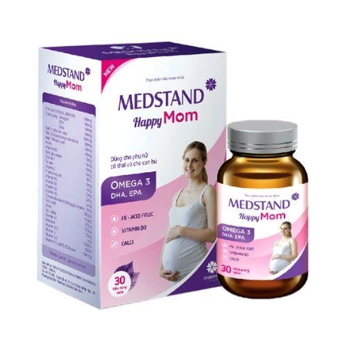 Hỗ trợ sức khỏe cho phụ nữ mang thai, cho con bú Medstand Happy Mom hộp 1 lọ 30 viên