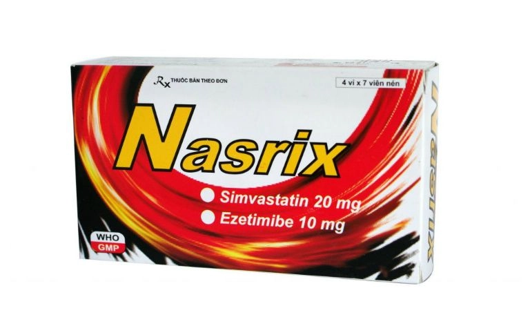 Thuốc điều trị mỡ máu Nasrix 20/10mg hộp 4 vỉ x 7 viên