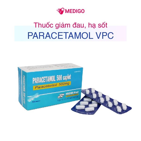 Thuốc giảm đau, hạ sốt Paracetamol 500mg VPC hộp 100 viên