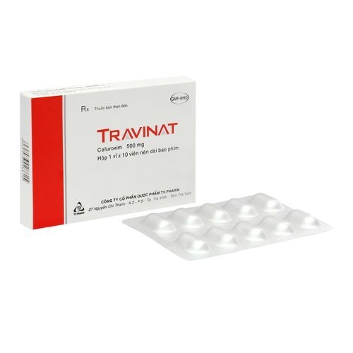 Thuốc kháng sinh Travinat 500mg hôp 1 vỉ x 10 viên