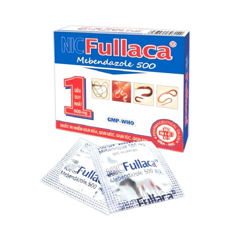 Thuốc tẩy giun NIC Fullaca hộp 1 vỉ x 1 viên