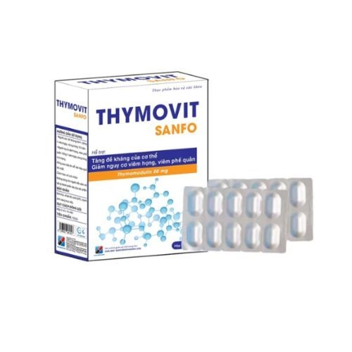 Hỗ trợ tăng cường sức đề kháng Thymovit Sanfo hộp 3 vỉ x 10 viên