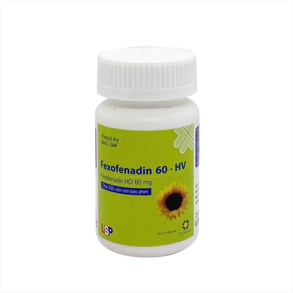 Thuốc chống dị ứng Fexofenadin 60-HV chai 200 viên