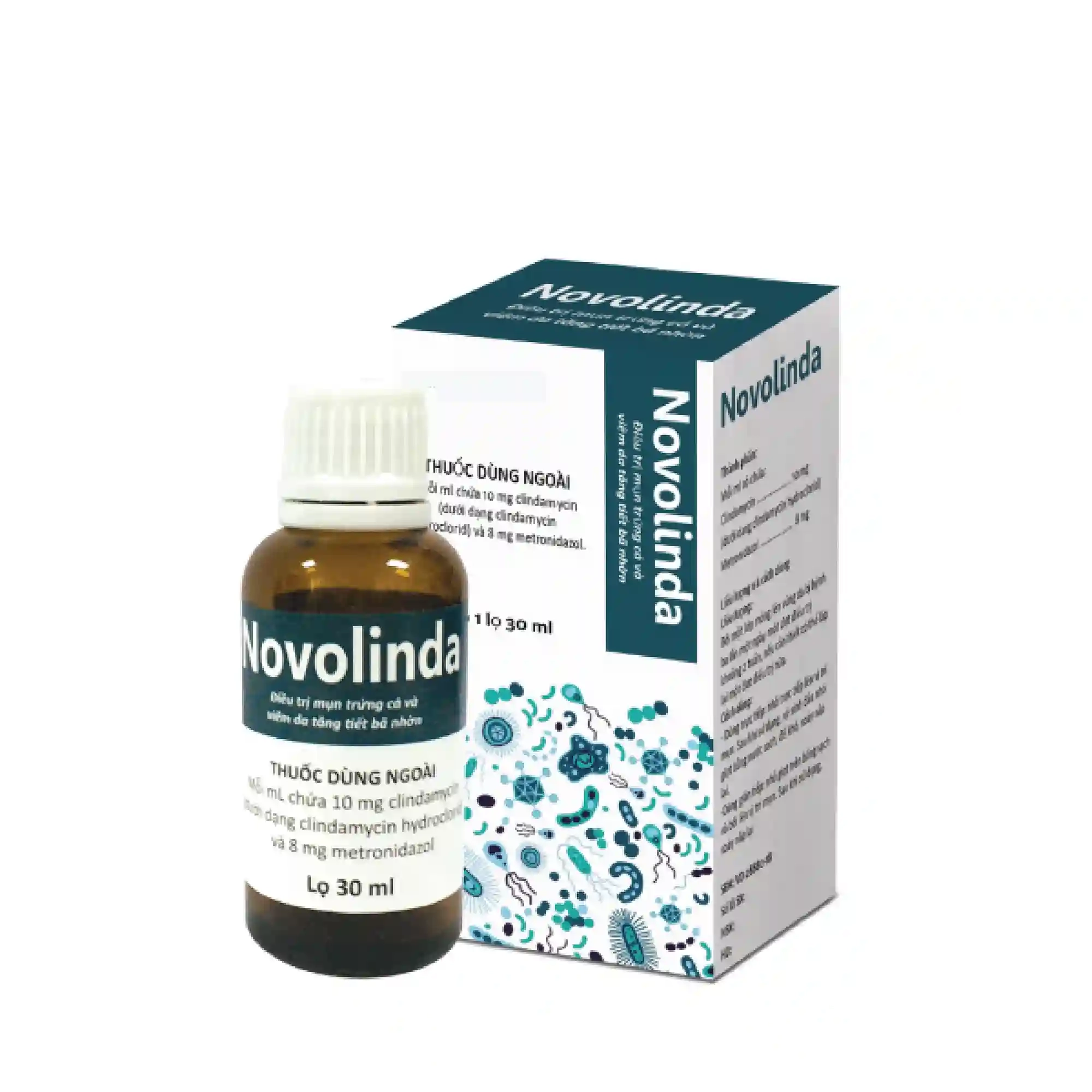 Thuốc điều trị mụn trứng và và viêm da tăng tiết bã nhờn Novolinda hộp 1 lọ 30ml