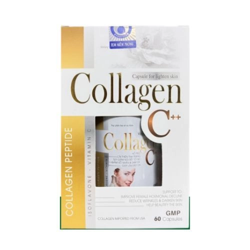 Viên uống bổ sung làm sáng da collagen  Collagen C++  hộp 1 lọ 60 viên