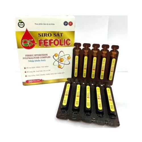 Bổ sung sắt, acid folic Siro Sắt FEFOLIC Hộp 20 ống x 10 ml
