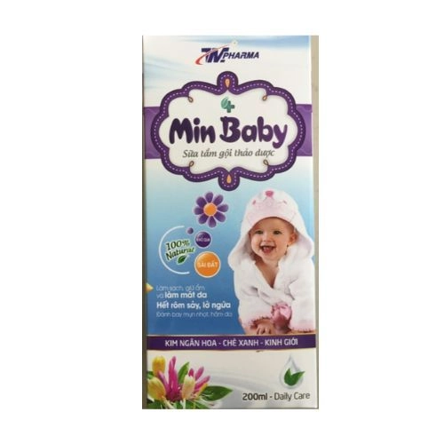 Sữa tắm gội thảo dược cho bé MIN BABY chai 200ml