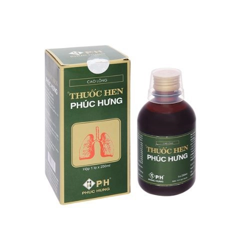 Điều trị trị hen suyễn, viêm phế quản Thuốc Hen Phúc Hưng ( mẫu mới ) hộp 1 lọ 250ml