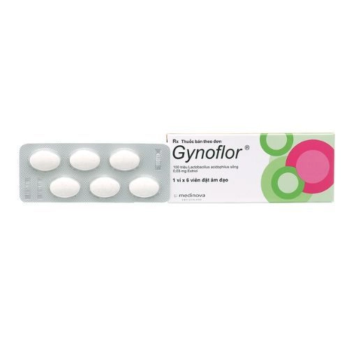 Viên đặt âm đạo Gynoflor hộp 1 vỉ x 6 viên