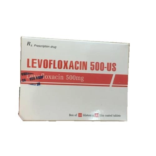 Thuốc kháng sinh Levofloxacin 500-US hộp 10 vỉ x 10 viên