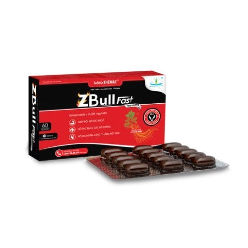Viên tăng lực nhân sâm tỏi đen ZBULL Fast hộp 4 vỉ x 15 viên