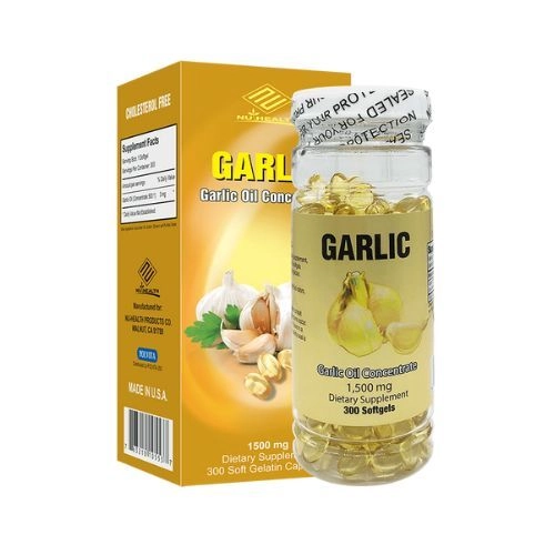 Tăng cường đề kháng tinh dầu tỏi không mùi Garlic Oil Concentrate NuHealth hộp 1 lọ 300 viên