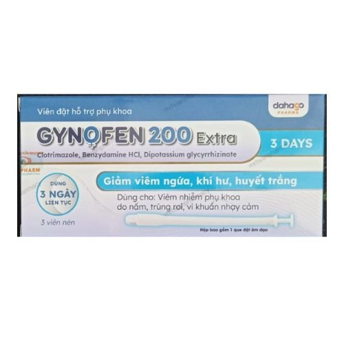 Viên đặt phụ khoa Gynofen 200 Extra hộp 3 viên