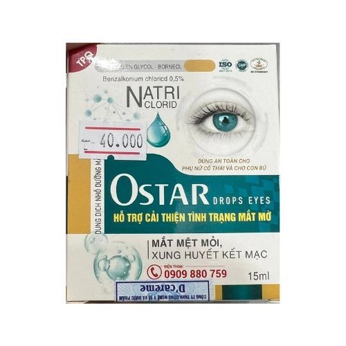 Hỗ trợ cải thiện tình trạng mắt mờ Dung dịch nhỏ mắt Ostar Drops Eyes hộp 1 chai 15ml