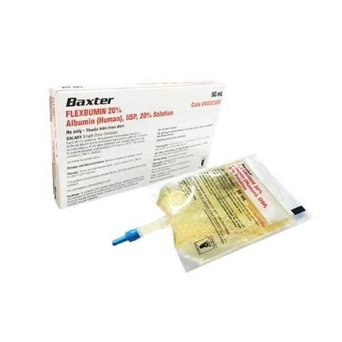  Điều trị giảm khối lượng tuần hoàn Dung dịch tiêm truyền Baxter Flexbumin 20% Hộp 01 túi nhựa GALAXY x 50ml