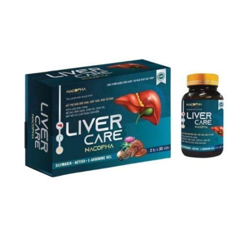 Hỗ trợ giải độc gan, mát gan, bảo vệ gan  Liver Care Nacopha hộp 2 lọ 30 viên