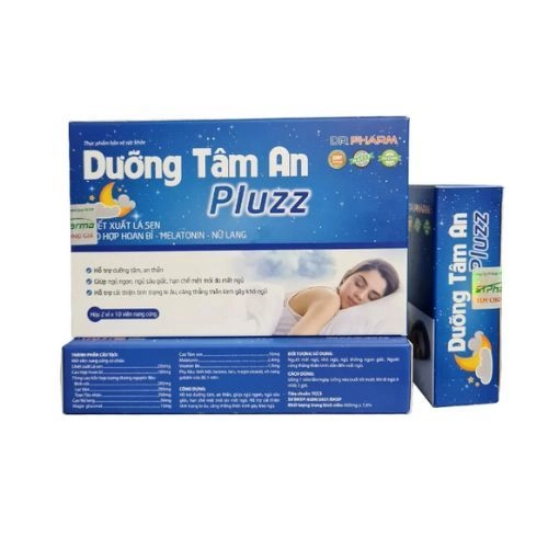 Viên uống hỗ ngủ ngon, an thần Dưỡng Tâm An Pluzz (DR pharma) hộp 2 vỉ x 10 viên