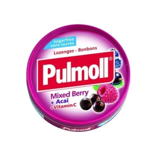 Kẹo ngậm ho không đường Pulmoll Mixed Berry + Vitamin C hộp 45g