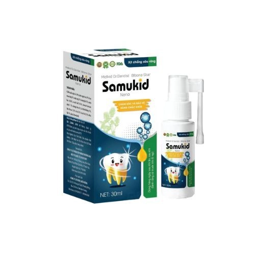 Xịt chống sâu răng trẻ em Midikid DR.dentist Bibona Star SAMUKID NANO hộp 1 chai 30ml