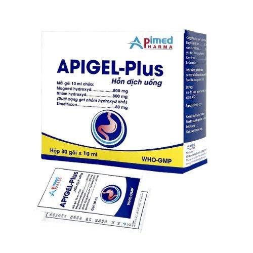 Hỗ trợ điều trị viêm loét dạ dày tá tràng Apigel Plus gói 30 gói x 10ml