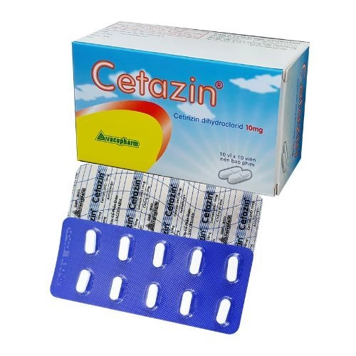 Thuốc trị viêm mũi, viêm xoang Cetirizin dihydroclorid 10mg hộp 10 vỉ x 10 viên nang cứng