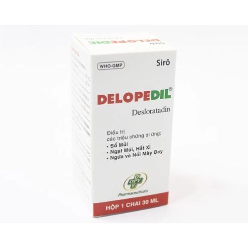 Siro trị viêm mũi dị ứng Delopedil hộp 1 chai 30ml