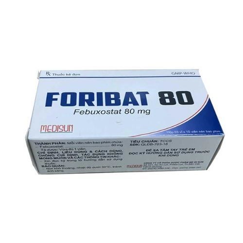 Thuốc điều trị bệnh Gout Foribat 80 Febuxostat 80mg hộp 3 vỉ x 10 viên