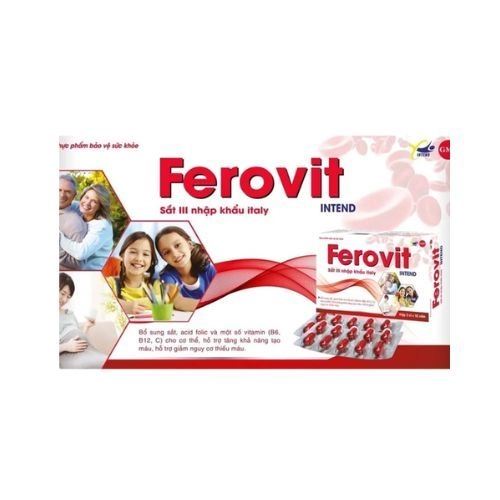 Bổ Sung Sắt, Acid Folic, giảm nguy cơ thiếu máu Ferovit hộp 3 vỉ x 10 viên