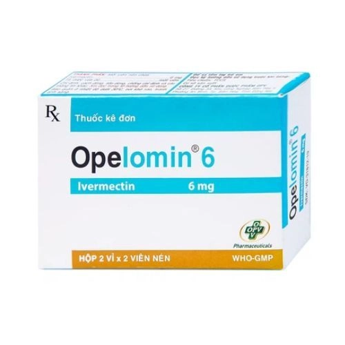 Thuốc điều trị giun chỉ, giun lươn Opelomin 6 OPV hộp 2 vỉ x 2 viên