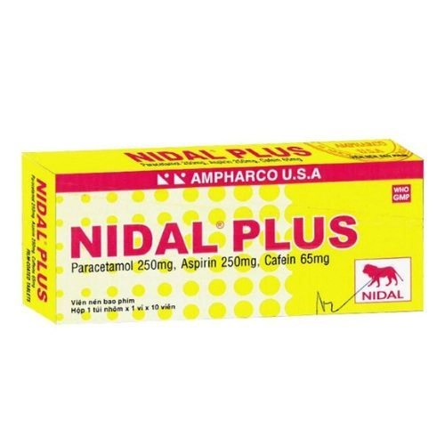 Thuốc giảm đau co thắt cơ trơn NIDAL PLUS hộp 1 vỉ x 10 viên