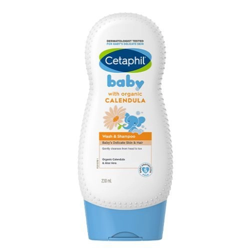 Sữa dưỡng ẩm tắm gội cho em bé Cetaphil Baby with Organic Calendula chai 230 mL