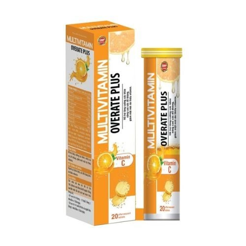 Viên sủi Multivitamin Overate Plus hộp 1 tuýp 20 viên
