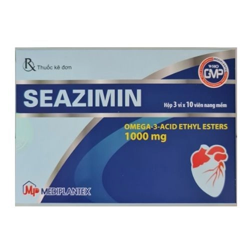 Thuốc dự phòng thứ phát nhồi máu cơ tim Seazimin 1000mg hộp 3 vỉ x 10 viên