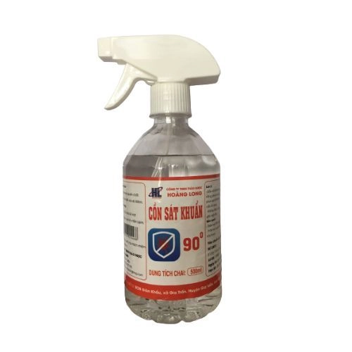 Cồn Sát Khuẩn 90 Độ Vòi Xịt Hoàng Long chai 500ml
