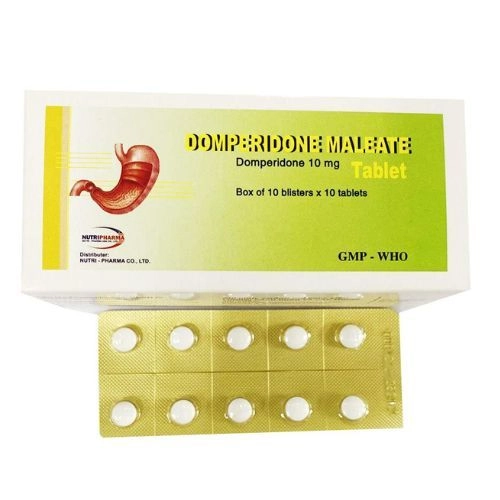 Thuốc chống nôn Domperidone Maleate 10mg Vidipha hộp 10 vỉ x 10 viên