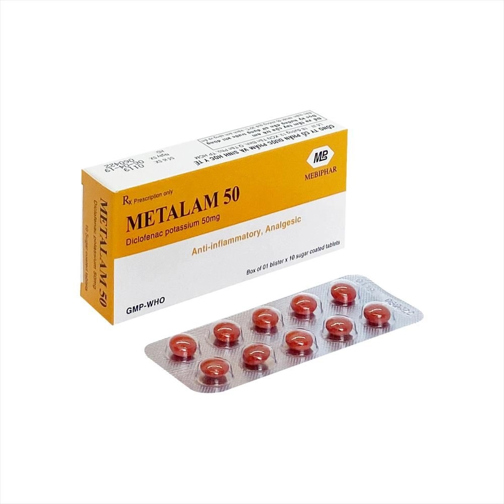 Thuốc giảm đau, kháng viêm Metalam 50mg hộp 1 vỉ x 10 viên