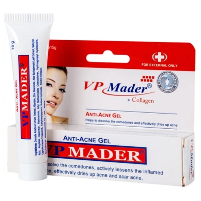 Gel hỗ trợ trị mụn VP Mader hộp 1 tuýp 15g